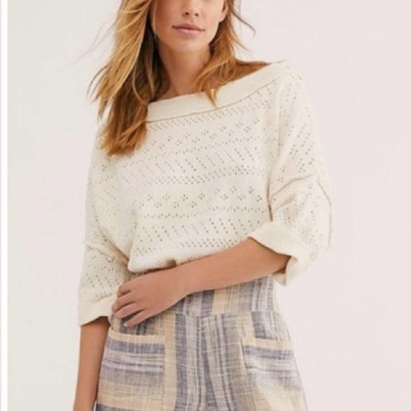 Free People Sweaters - Free People Sandcastle Sweater SZ M Cropped Cream